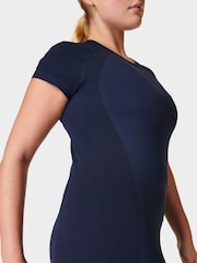 Sweaty Betty Navy Blue Athlete Seamless Workout T-Shirt - Image 4 of 6