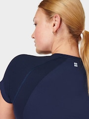 Sweaty Betty Navy Blue Athlete Seamless Workout T-Shirt - Image 6 of 6