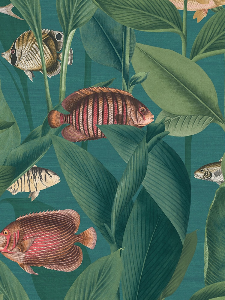 Graham & Brown Teal Aquarium 10M Wallpaper - Image 2 of 4 Graham & Brown Teal Aquarium 10M Wallpaper - Image 2 of 4