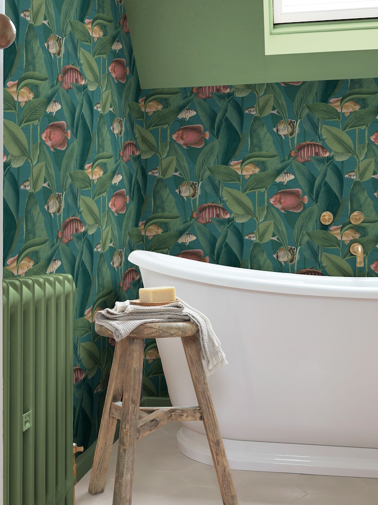 Graham & Brown Teal Aquarium 10M Wallpaper - Image 4 of 4 Graham & Brown Teal Aquarium 10M Wallpaper - Image 4 of 4