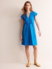 Boden Blue Millie Pom 100% Cotton Dress - Image 3 of 6