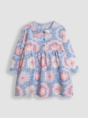 JoJo Maman Bébé Pink Patchwork Floral Peter Pan Dress - Image 1 of 3