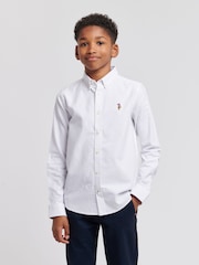 U.S. Polo Assn. White Peached Boys Oxford 100% Cotton Shirt - Image 1 of 7