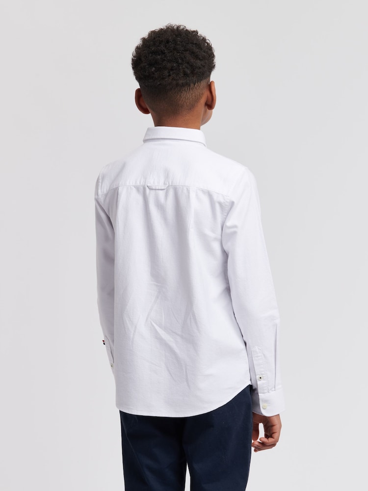U.S. Polo Assn. White Peached Boys Oxford 100% Cotton Shirt - Image 3 of 7