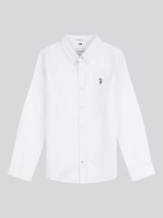 U.S. Polo Assn. White Peached Boys Oxford 100% Cotton Shirt - Image 5 of 7