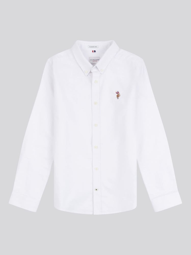 U.S. Polo Assn. White Peached Boys Oxford 100% Cotton Shirt - Image 5 of 7