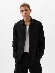 Gap Black 100% Linen Long Sleeve Shirt - Image 1 of 4