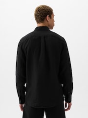 Gap Black 100% Linen Long Sleeve Shirt - Image 2 of 4