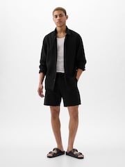 Gap Black 100% Linen Long Sleeve Shirt - Image 3 of 4