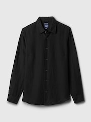 Gap Black 100% Linen Long Sleeve Shirt - Image 4 of 4
