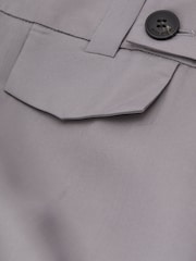 Reiss Grey Sofia Wide Leg Waistband Detail Trousers - Image 5 of 6