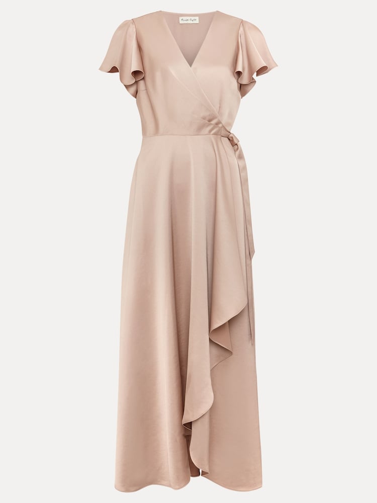 Phase Eight Brown Satin Arabella Maxi Dress - Image 6 of 6