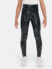 Nike Black One Dri-FIT Shine Leggings - Image 1 of 3