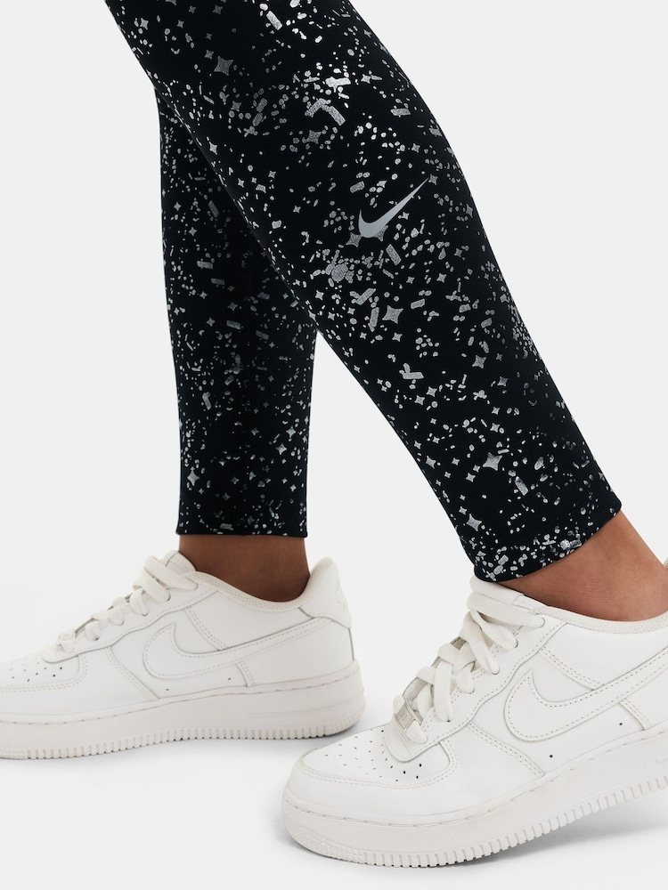 Nike Black One Dri-FIT Shine Leggings - Image 3 of 3
