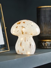 White Confetti Toadstool Battery Operated Large Glass Feature Light - Image 1 of 6