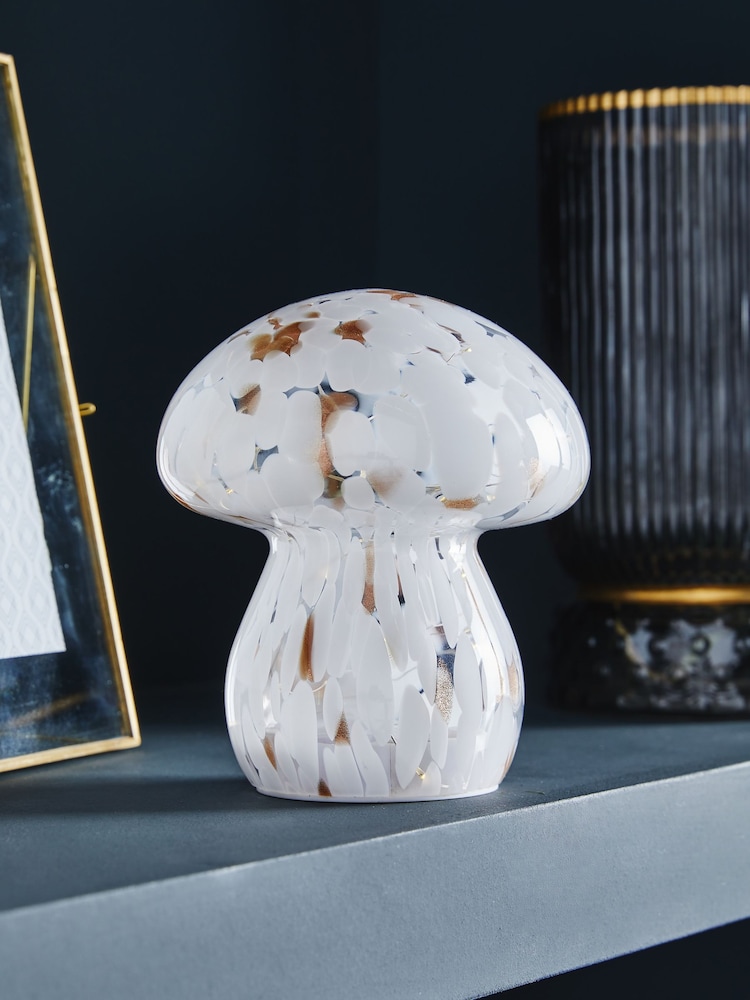 White Confetti Toadstool Battery Operated Large Glass Feature Light - Image 2 of 6