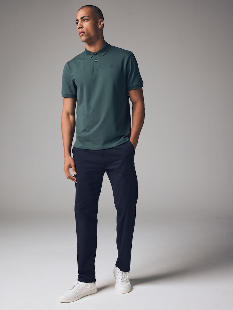 Green Emerald Regular Fit Short Sleeve Pique Polo Shirt - Image 2 of 8