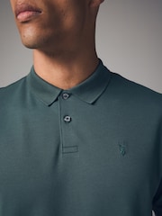 Green Emerald Regular Fit Short Sleeve Pique Polo Shirt - Image 4 of 8