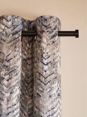 Cortinas forradas con ojales de jacquard abstracto - Imagen 1 de 4