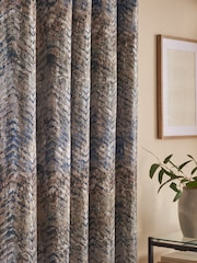 Cortinas forradas con ojales de jacquard abstracto - Imagen 4 de 4