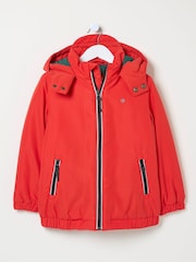FatFace Archie Red Hooded Padded Jacket - Image 1 of 2
