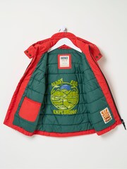 FatFace Archie Red Hooded Padded Jacket - Image 2 of 2