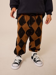 Black/Brown Harlequin 100% Cotton Sweatshirt and Patterned Joggers Set (3mths-7yrs) - Image 3 of 6