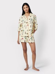 Chelsea Peers Yellow Organic Cotton Hawaii Print Short Pyjama Set - Image 2 of 5