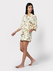 Chelsea Peers Yellow Organic Cotton Hawaii Print Short Pyjama Set - Image 4 of 5
