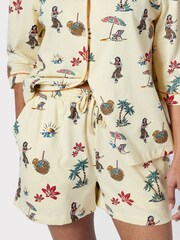 Chelsea Peers Yellow Organic Cotton Hawaii Print Short Pyjama Set - Image 5 of 5