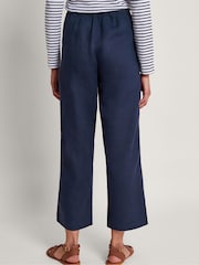 Monsoon Blue Parker Linen Crop Trousers - Image 3 of 4