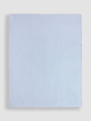 JoJo Maman Bébé Knitted Stripe Blanket Blue - Image 2 of 3