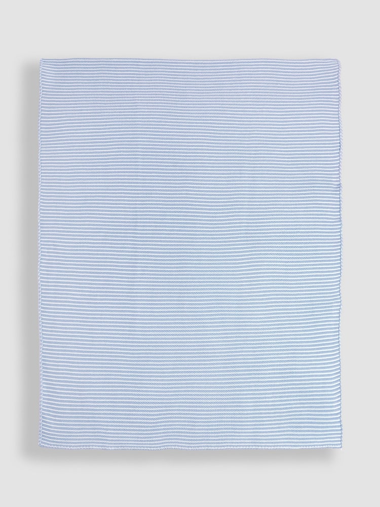 JoJo Maman Bébé Knitted Stripe Blanket Blue - Image 2 of 3
