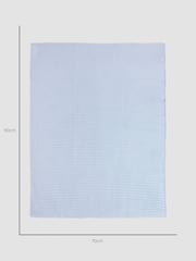 JoJo Maman Bébé Knitted Stripe Blanket Blue - Image 3 of 3