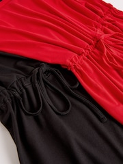 Friends Like These Red/Black Bandeau Tie Waist Jersey Playsuit 2 Pack - Image 7 of 7