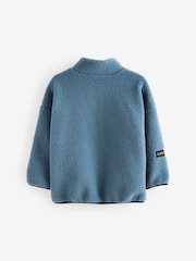 Mid Blue Zip Through Borg Fleece (3-16yrs) - Image 2 of 4