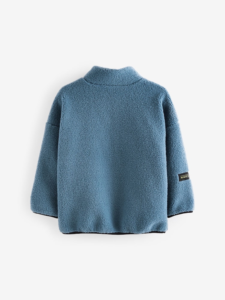 Srednje modra - Zip Through (sintetična tkanina) borg Fleece (3-16yrs) - Slika 2 iz 4 Srednje modra - Zip Through (sintetična tkanina) borg Fleece (3-16yrs) - Slika 2 iz 4