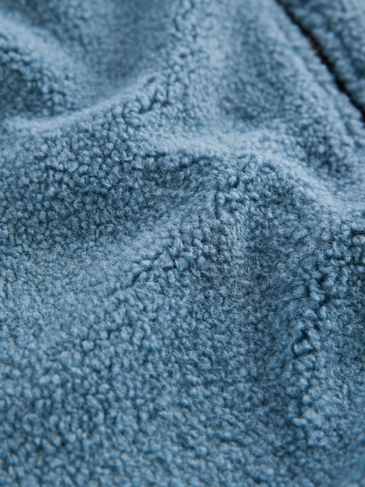 Mid Blue Zip Through Borg Fleece (3-16yrs) - Image 4 of 4