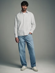 Green Stripe Oxford Long Sleeve 100% Cotton Shirt - Image 2 of 6