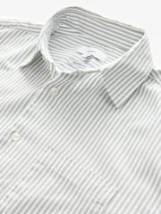 Green Stripe Oxford Long Sleeve 100% Cotton Shirt - Image 5 of 6