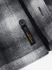 Grey Ombre Check Hooded Borg Lined Shacket - Image 8 of 9