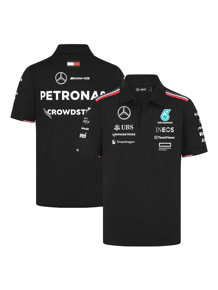 Fanatics Mercedes AMG Petronas F1 2024 Team Black Polo Shirt - Image 1 of 3
