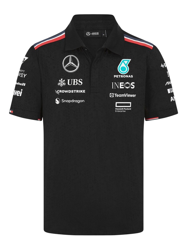 Fanatics Mercedes AMG Petronas F1 2024 Team Black Polo Shirt - Image 3 of 3