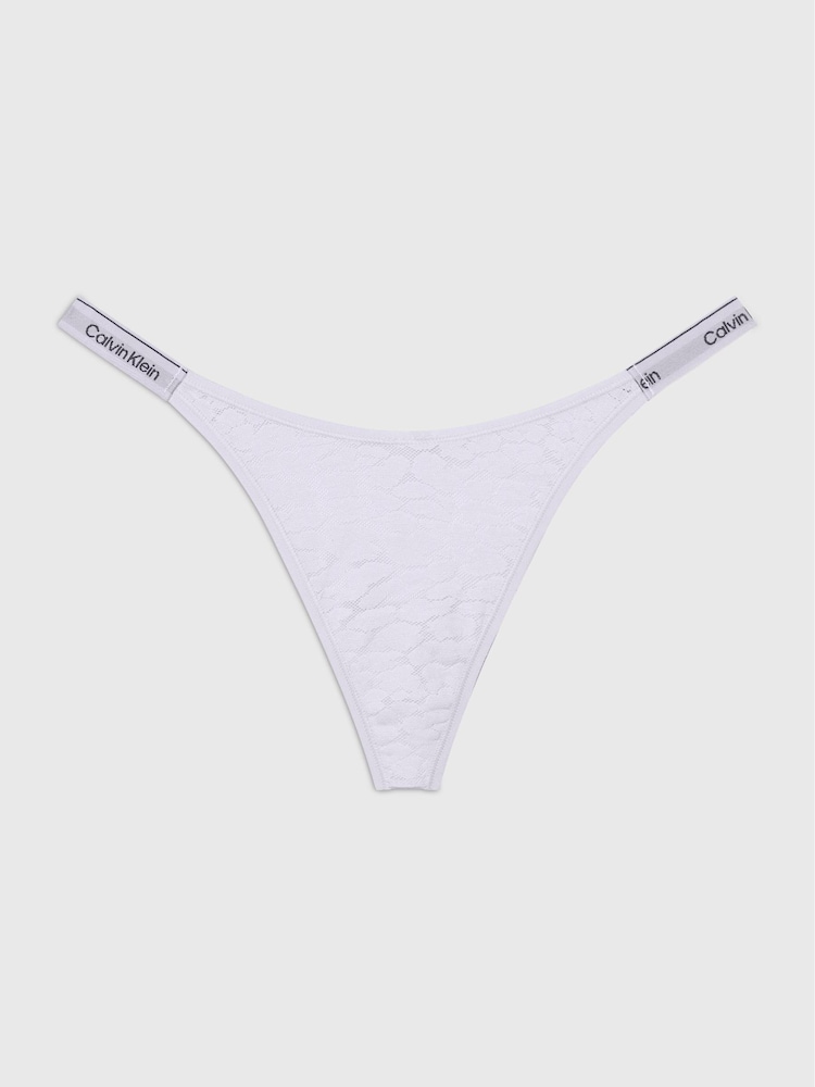 Calvin Klein Grey/Blue Lace String Thong - Image 4 of 4