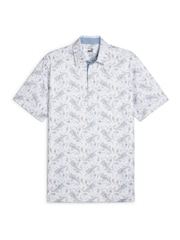 Puma White CLOUDSPUN Mens Golf Paisley Polo Shirt - Image 1 of 1