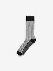 Black/White Texture Modal Signature Socks 4 Pack - Image 3 of 7