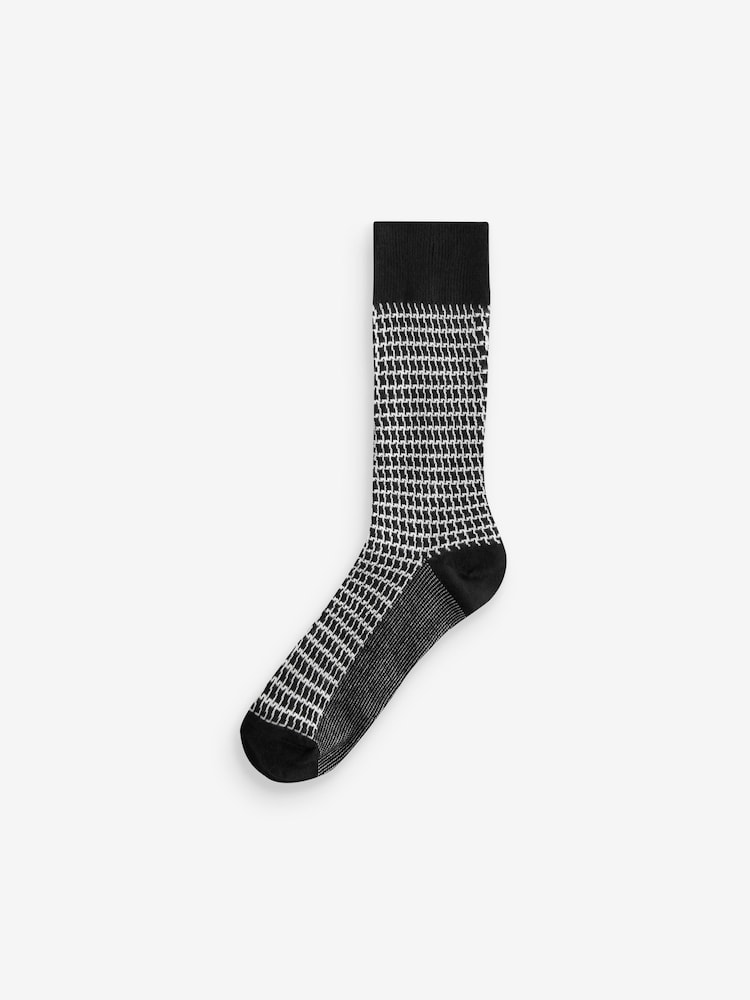 Black/White Texture Modal Signature Socks 4 Pack - Image 4 of 7