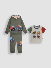 JoJo Maman Bébé Khaki 3-Piece Tractor Favourites Pack Set - Image 1 of 1