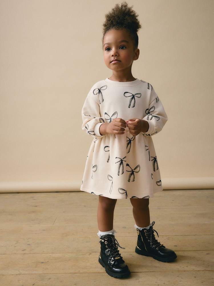 Monochrome Long Sleeve Jumper Dress (3mths-7yrs) - Image 2 of 9