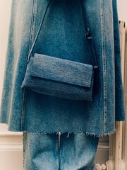 Mango Blue Denim Shoulder Bag - Image 1 of 4